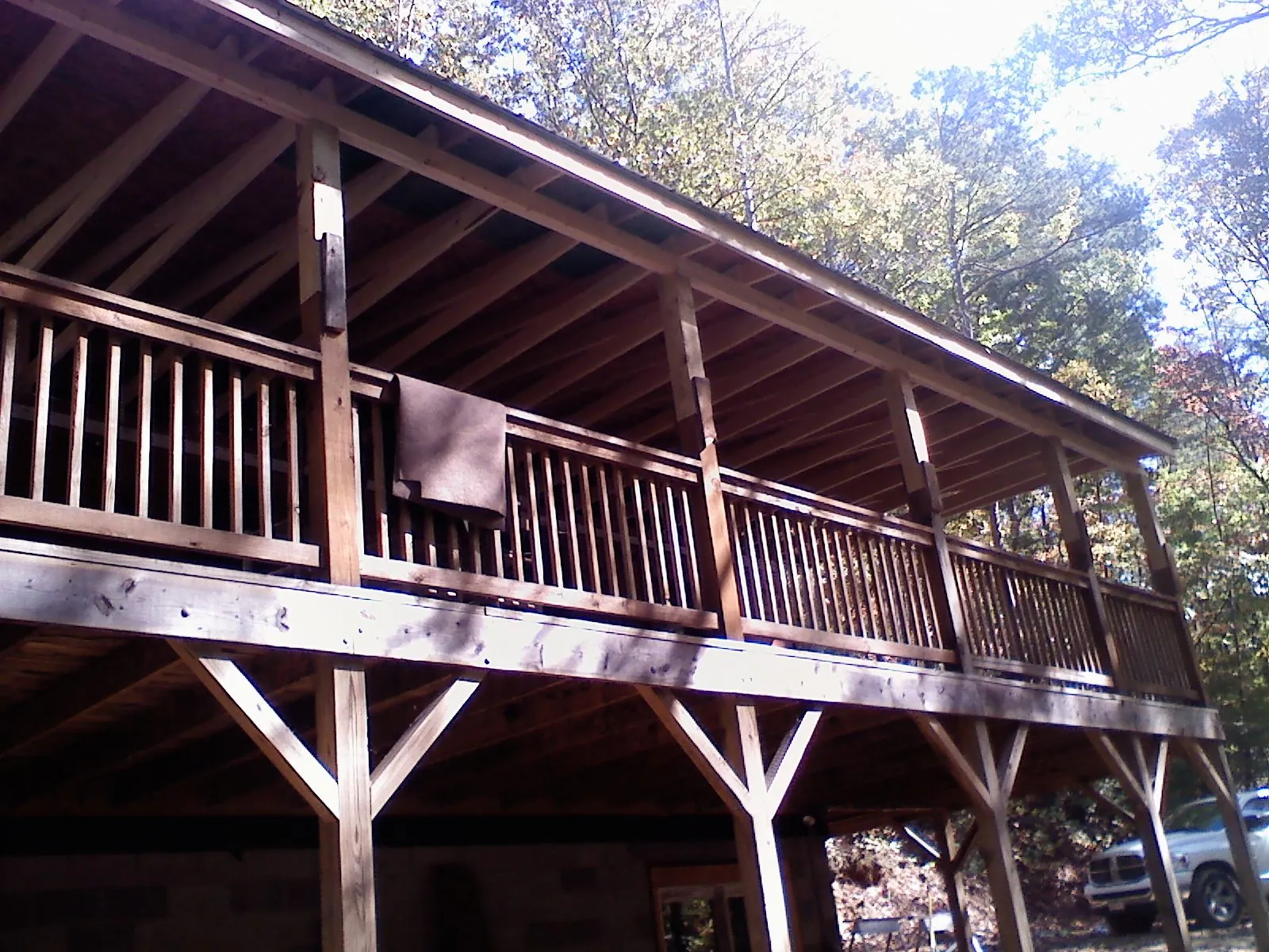 Timber framing under a new elevated porch and deck — Roof Leak Repair in Somerset by Roofing Brothers